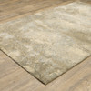 8' x 11' Beige Grey Tan and Gold Abstract Power Loom Stain Resistant Area Rug