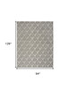 8' x 11' Charcoal Floral Stain Resistant Non Skid Area Rug