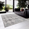 8' x 11' Gray Distressed Trellis Pattern Area Rug