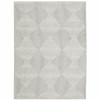 8' x 11' Grey and White Geometric Power Loom Stain Resistant Area Rug