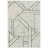 8' x 11' Gray and Ivory Geometric Power Loom Area Rug