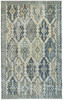 8' x 11' Green Blue and Ivory Abstract Power Loom Distressed Stain Resistant Area Rug