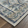 8' x 11' Green Blue and Ivory Abstract Power Loom Distressed Stain Resistant Area Rug
