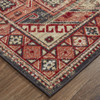 8' x 11' Red Tan and Black Abstract Power Loom Distressed Stain Resistant Area Rug