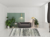 8' x 11' Grey & Ivory Geometric Power Loom Stain Resistant Area Rug