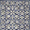 8' x 11' Blue Fleur De Lis Stain Resistant Non Skid Area Rug