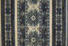 8' x 11' Blue Tan and Black Geometric Power Loom Distressed Stain Resistant Area Rug