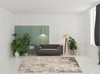 8' x 11' Beige Grey Ivory Tan and Brown Abstract Power Loom Stain Resistant Area Rug