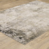 8' x 11' Beige Grey Ivory Tan and Brown Abstract Power Loom Stain Resistant Area Rug