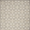 8' x 11' Ivory and Grey Fleur De Lis Stain Resistant Non Skid Area Rug