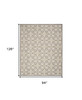 8' x 11' Ivory and Grey Fleur De Lis Stain Resistant Non Skid Area Rug