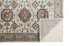 8' x 11' Ivory Orange and Blue Floral Stain Resistant Area Rug