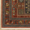 8' x 11' Red Blue Beige and Green Oriental Power Loom Stain Resistant Area Rug