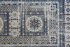 8' x 11' Ivory Tan and Blue Abstract Power Loom Distressed Stain Resistant Area Rug