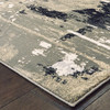 8' x 11' Black Gold Grey and Ivory Abstract Power Loom Stain Resistant Area Rug