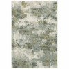 8' x 11' Blue and Sage Distressed Waves Indoor Area Rug