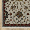 8' x 11' Beige Rust Red Blue Gold and Grey Oriental Power Loom Area Rug with Fringe