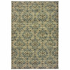 8' x 11' Ivory and Blue Geometric Area Rug