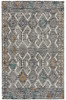 8' x 11' Black and Ivory Wool Geometric Handmade Distressed Area Rug