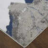 8' x 11' Blue Gray and White Abstract Area Rug