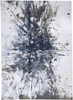 8' x 11' Blue Gray and White Abstract Stain Resistant Area Rug