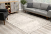 8' x 11' Ivory Distressed Ikat Pattern Area Rug