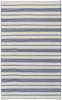 8' x 11' Blue and Ivory Striped Dhurrie Hand Woven Stain Resistant Area Rug