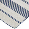 8' x 11' Blue and Ivory Striped Dhurrie Hand Woven Stain Resistant Area Rug