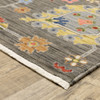 8' x 11' Grey Charcoal Yellow Blue Rust Red Pink Green & Ivory Oriental Power Loom Rug