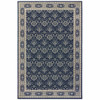 8' x 11' Navy and Gray Floral Ditsy Area Rug