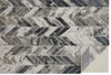 8' x 11' Black Gray and Silver Geometric Stain Resistant Area Rug