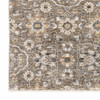 8' x 11' Grey and Tan Floral Power Loom Stain Resistant Area Rug with Fringe