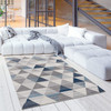 8' x 11' Navy Blue Geometric Diamond Area Rug