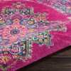 4' Fuchsia Round Power Loom Polypropylene Area Rug