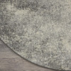 4' Gray and Ivory Round Abstract Power Loom Area Rug