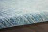 4' Ivory and Blue Round Abstract Power Loom Polypropylene Area Rug
