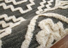 4' Round Gray and Cream Geometric Area Rug