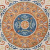 4' Round Orange Traditional Medallion Area Rug