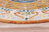 4' Round Orange Traditional Medallion Area Rug