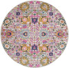 4' Gray Round Floral Power Loom Area Rug