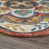 4' Round Red Layered Petals Area Rug