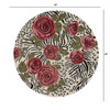 4' Round Red Rose Bed Area Rug