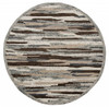 4' Round Brown and Gray Camouflage Area Rug