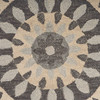 4' Round Gray Floral Bloom Area Rug