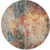 4' x 4' Multicolor Round Abstract Power Loom Area Rug