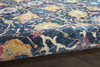 4' Navy Blue Round Floral Power Loom Area Rug