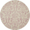 5' Cream Round Damask Power Loom Area Rug