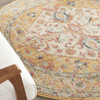 5' Yellow and Ivory Round Dhurrie Area Rug