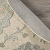 5' Blue and Ivory Round Wool Hand Tufted Area Rug