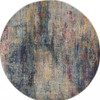 5' x 5' Multicolor Round Abstract Power Loom Non Skid Area Rug